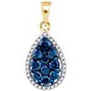 Image 1 : 10K Yellow-gold 0.81CTW DIAMOND BLUE STAR PENDANT