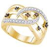 Image 1 : 10K Yellow-gold 0.33CTW DIAMOND FASHION RING