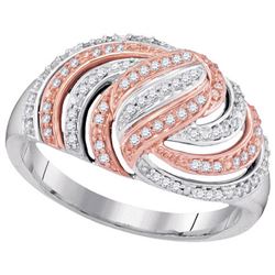 10KT White Gold Two Tone 0.25CTW DIAMOND MICRO-PAVE RIN