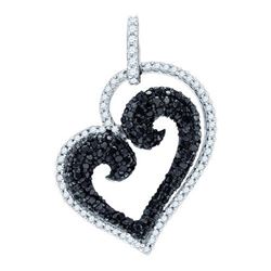 10KT White Gold 0.84CT DIAMOND HEART PENDANT