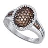 Image 1 : 10KT White Gold 0.53CT COGNAC DIAMOND FASHION RING