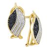 Image 1 : 10K Yellow-gold 0.45CTW BLACK DIAMOND MICRO-PAVE EARRIN