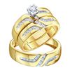 Image 1 : 10KT Yellow Gold 0.28CTW DIAMOND ROUND CENTER TRIO SET