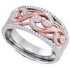 Image 1 : 10KT White Gold Two Tone 0.18CTW DIAMOND FASHION RING