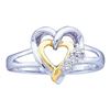 Image 1 : 925 Sterling Silver White 0.03CTW DIAMOND HEART RING
