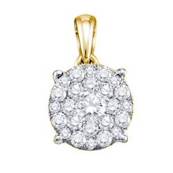 14KT Yellow Gold 0.26CTW DIAMOND SOLI-STAR PENDANT