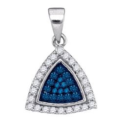 10K White-gold 0.30CTW BLUE DIAMOND MICRO-PAVE PENDANT