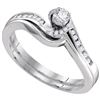 Image 1 : 10KT White Gold 0.28CTW DIAMOND FASHION RING