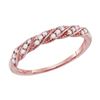 Image 1 : 10kt Rose Gold Womens Round Diamond Stripe Stackable Fa