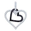 Image 1 : 10KT White Gold 0.51CTW DIAMOND HEART PENDANT