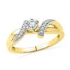 Image 1 : 10K Yellow-gold 0.10CTW DIAMOND FASHION RING