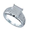 Image 1 : 10KT White Gold 0.33CTw DIAMOND MICRO PAVE RING