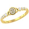Image 1 : 10kt Yellow Gold Womens Round Diamond Cluster Stackable