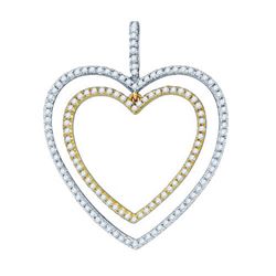 10KT White Gold Two Tone 0.50CT DIAMOND HEART PENDANT