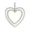 Image 1 : 10KT White Gold Two Tone 0.50CT DIAMOND HEART PENDANT