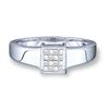 Image 1 : 14KT White Gold 0.18CTW PRINCESS DIAMOND LADIES INVISIB