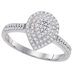 10KT White Gold 0.33CTW DIAMOND MICRO-PAVE RING