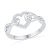 Image 1 : 10KT White Gold 0.10CTW DIAMOND FASHION HEART RING