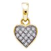 Image 1 : 925 Sterling Silver Yellow 0.05CTW DIAMOND HEART PENDAN