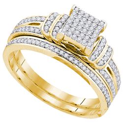 10K Yellow-gold 0.33CT DIAMOND MICRO-PAVE BRIDAL SET