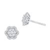 Image 1 : 10KT White Gold 0.50CTW DIAMOND FLOWER EARRINGS