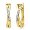 Image 1 : 10K Yellow-gold 0.05CTW DIAMOND HOOPS EARRING