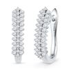Image 1 : 10KT White Gold 0.50CTW DIAMOND HOOPS EARRING