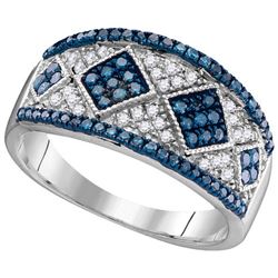 10KT White Gold 0.51CTW BLUE DIAMOND FASHION RING