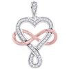 Image 1 : 10KT White Gold Two Tone 0.12CTW-Diamond HEART PENDANT