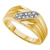 Image 1 : 925 Sterling Silver Yellow 0.10CTW DIAMOND FASHION MENS