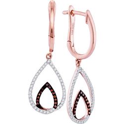 10KT Rose Gold 0.25CTW RED DIAMOND FASHION EARRING