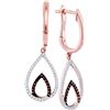 Image 1 : 10KT Rose Gold 0.25CTW RED DIAMOND FASHION EARRING