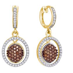 10K Yellow-gold 0.75CTW DIAMOND MICRO-PAVE EARRING