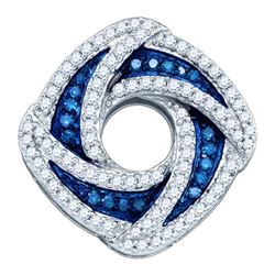 10KT White Gold 0.55CTW BLUE DIAMOND FASHION PENDANT