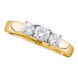 14KT Yellow Gold Two Tone 0.25CTW DIAMOND ROUND 3 STONE