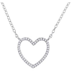 10KT White Gold 0.10CTW DIAMOND FASHION PENDANT