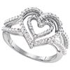 Image 1 : 925 Sterling Silver White 0.05CTW DIAMOND FASHION RING