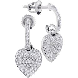 10KT White Gold 0.33CTW DIAMOND MICRO-PAVE EARRINGS