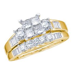 10KT Yellow Gold 0.53CTW DIAMOND PRIINCESS CENTER BRIDA