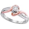 Image 1 : 10KT White Gold Two Tone 0.12CTW DIAMOND FASHION RING