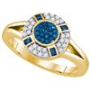 Image 1 : 10KT Yellow Gold 0.39CTW BLUE DIAMOND FASHION RING