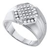 Image 1 : 10KT White Gold 0.50CTW DIAMOND CLUSTER MENS RING