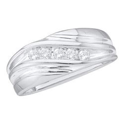 14KT White Gold 0.25CT DIAMOND FASHION MENS BAND