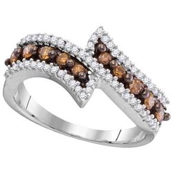 10KT White Gold 0.50CTW COGNAC DIAMOND FASHION RING