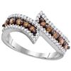 Image 1 : 10KT White Gold 0.50CTW COGNAC DIAMOND FASHION RING