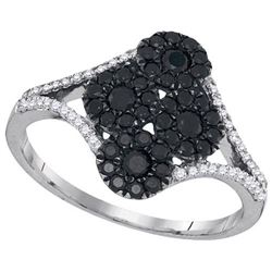 10KT White Gold 0.72CTW BLACK DIAMOND FASHION RING