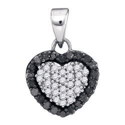 10KT White Gold 0.33CTW DIAMOND MICRO-PAVE PENDANT