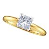 Image 1 : 14KT Yellow Gold 0.20CTW EXCELLENT PRINCESS DIAMOND RIN