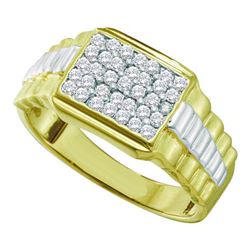 10K Yellow-gold 0.50CT-DIAMOND FASHION MENS RING