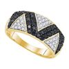 Image 1 : 10K Yellow-gold 0.90CTW BLACK DIAMOND MICRO-PAVE RING